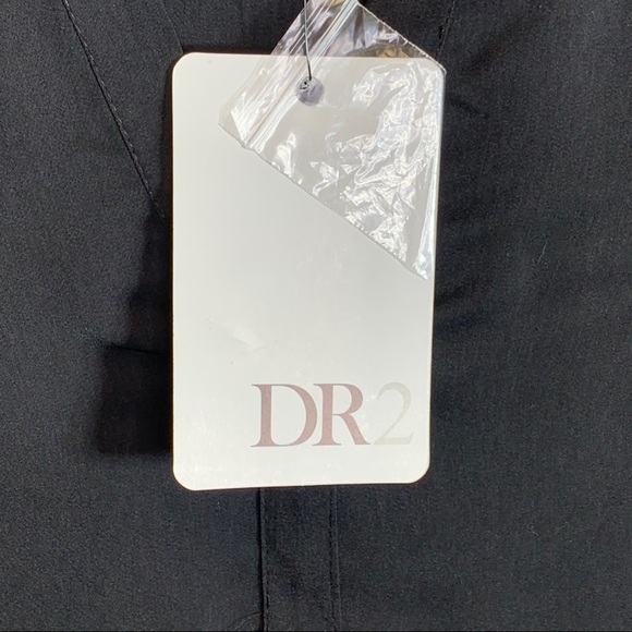 DR2 Daniel Rainn Black Satin Split Neck Blouse NWT - Picture 3 of 11